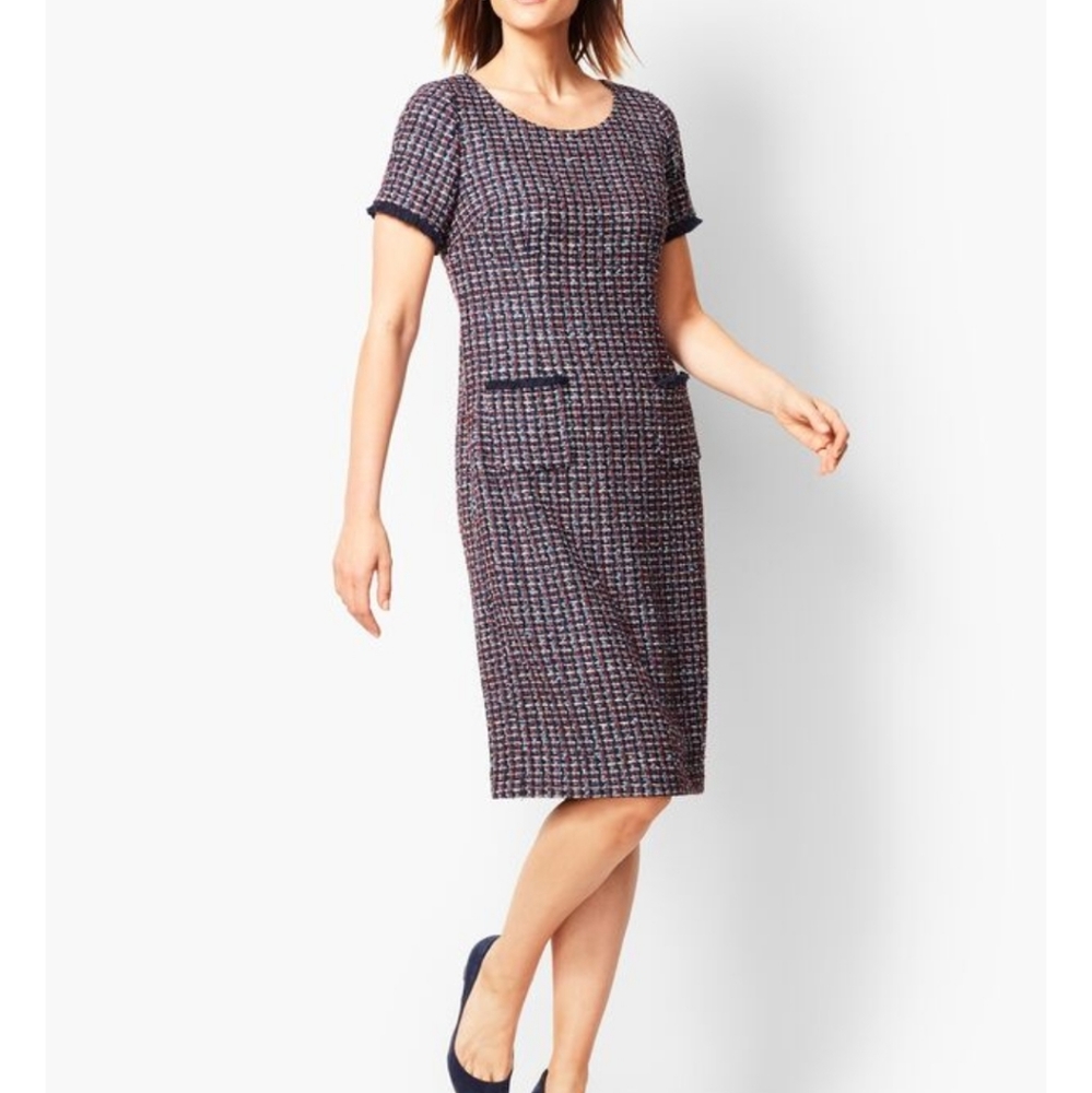 Talbots Tweed Fringe Dress size 6